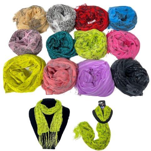 Over stock Mix & Match Sheer SCARF with Fringe